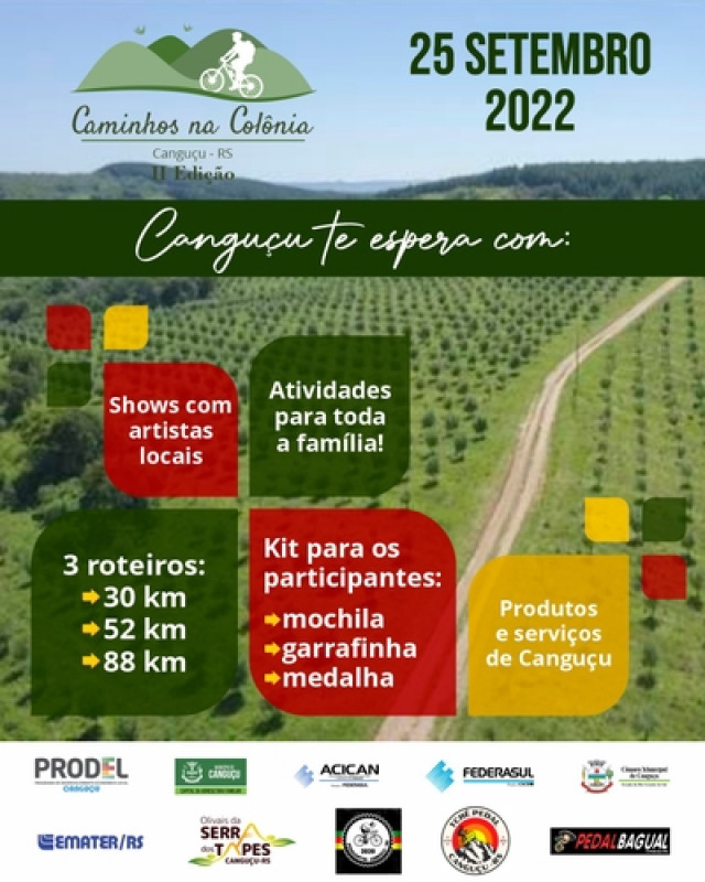 CANGUÇU TERÁ CICLOTURISMO DIA 25/09